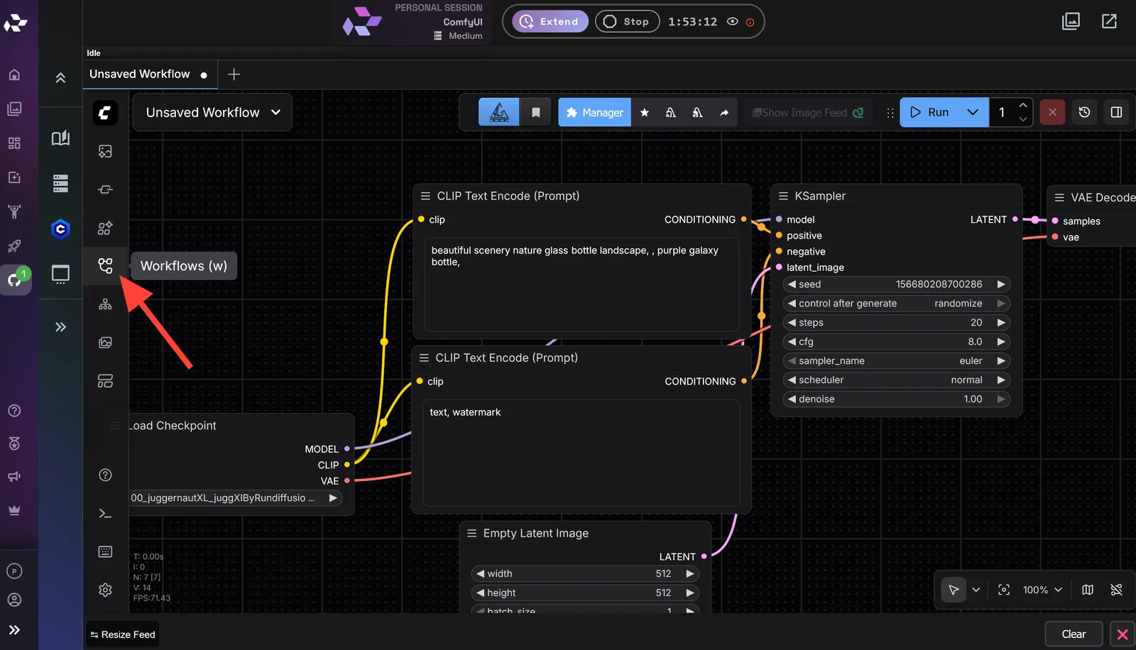 ComfyUI-Workflow-Browser mit dem Ordner RD Workflows.