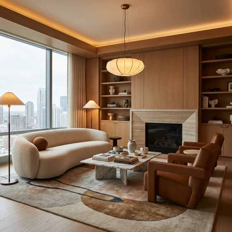 Gestagtes Interior-Design-Konzept für einen architektonischen Raum