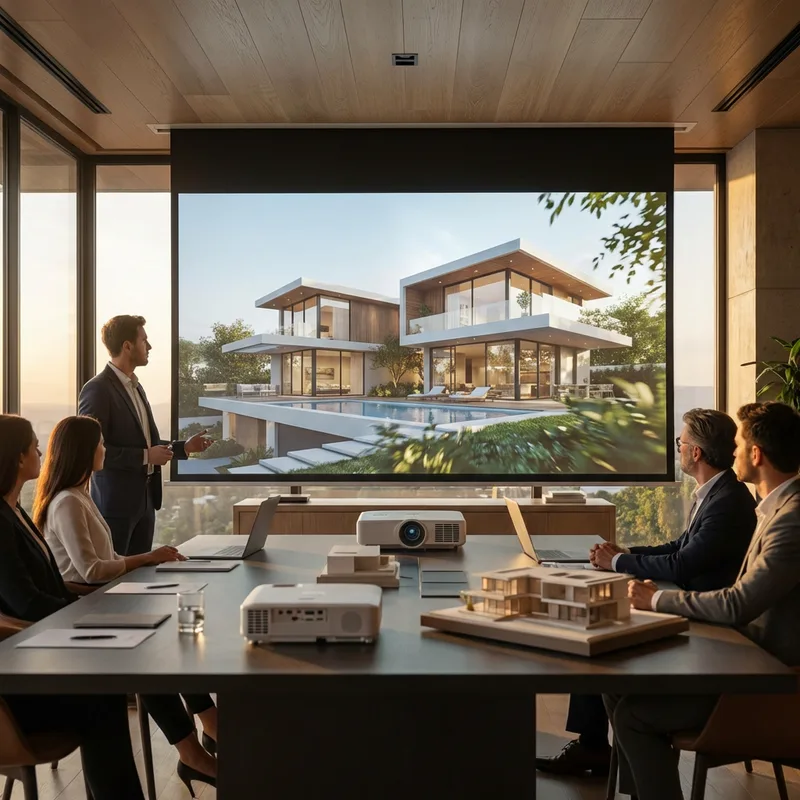 Architectural videos from AI visualizations illustration.