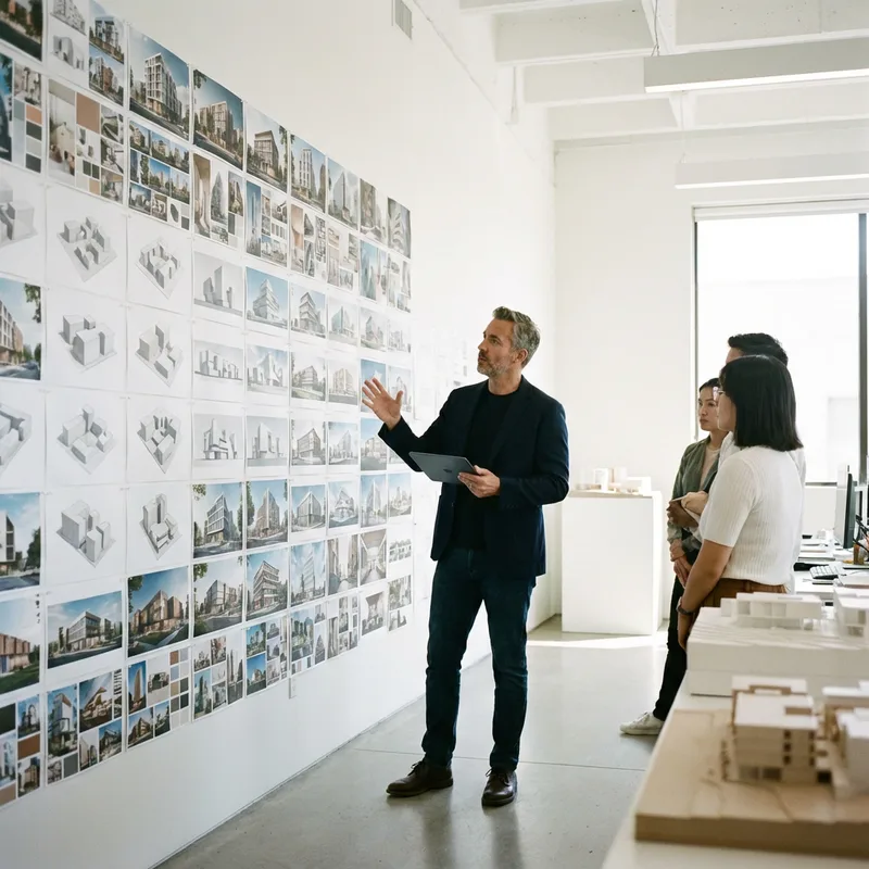 Architects using AI for early design concepts and visual exploration.