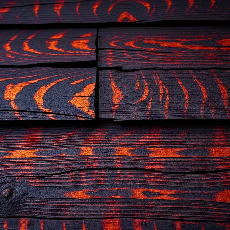 Generated Shou Sugi Ban burnt wood siding texture example.