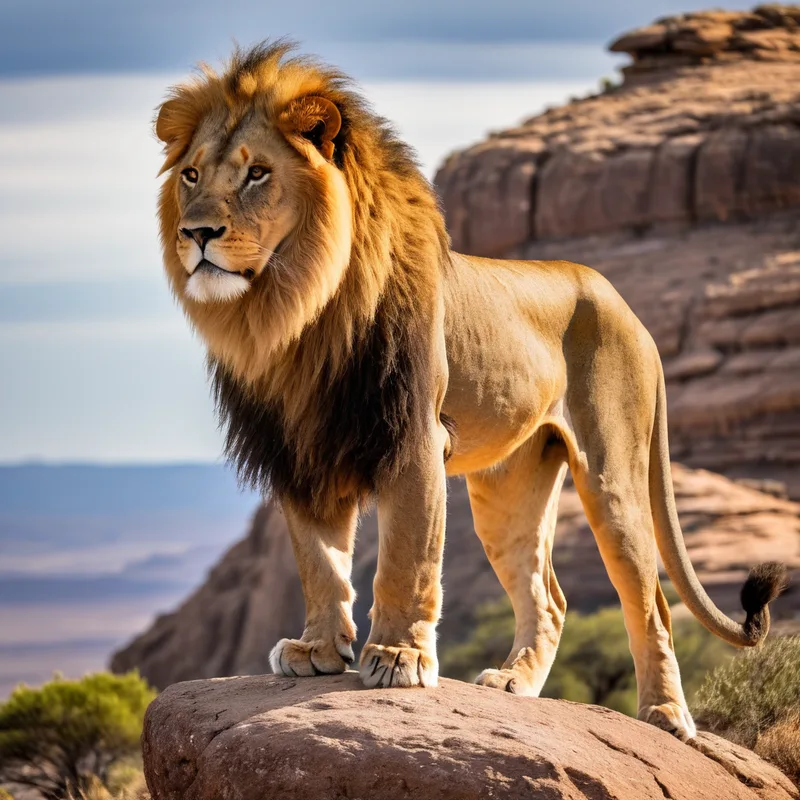 A lion on a Rock