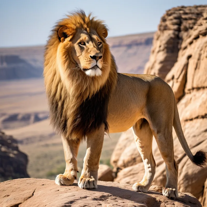 A lion on a Rock