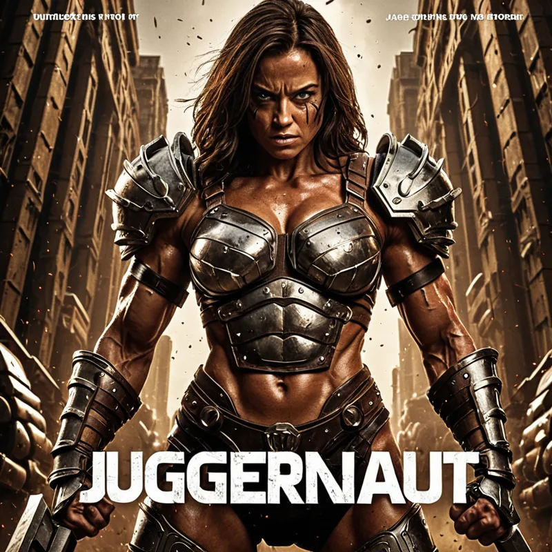 A madmax style female movie poster