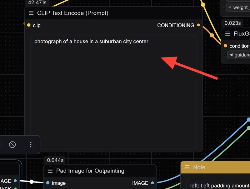 CLIP Text Encode Prompt Node im ComfyUI-Outpainting-Workflow