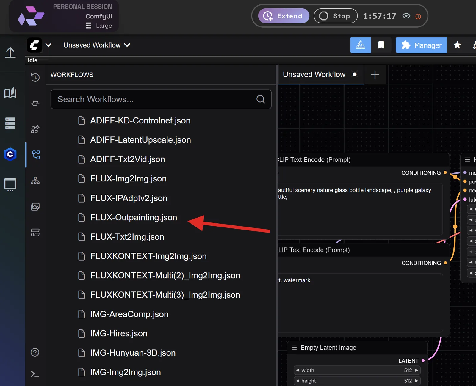 Flux-Outpainting-Workflow-Datei im Ordner RD Workflows