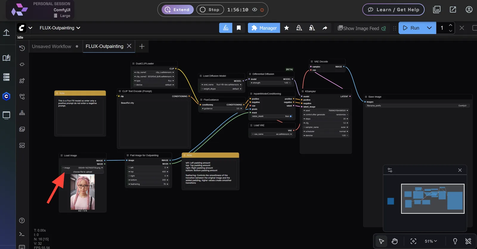 Load Image Node im Flux-Outpainting-Workflow