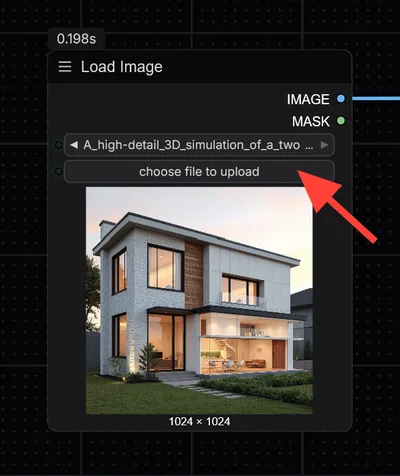 Hochgeladenes Bild im ComfyUI Load Image Node