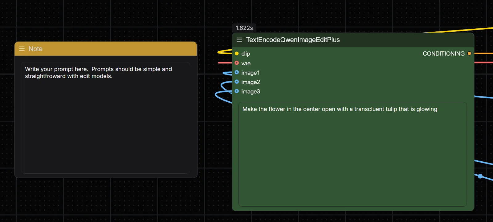 Einen Bearbeitungsprompt im Qwen Image Edit Workflow eingeben