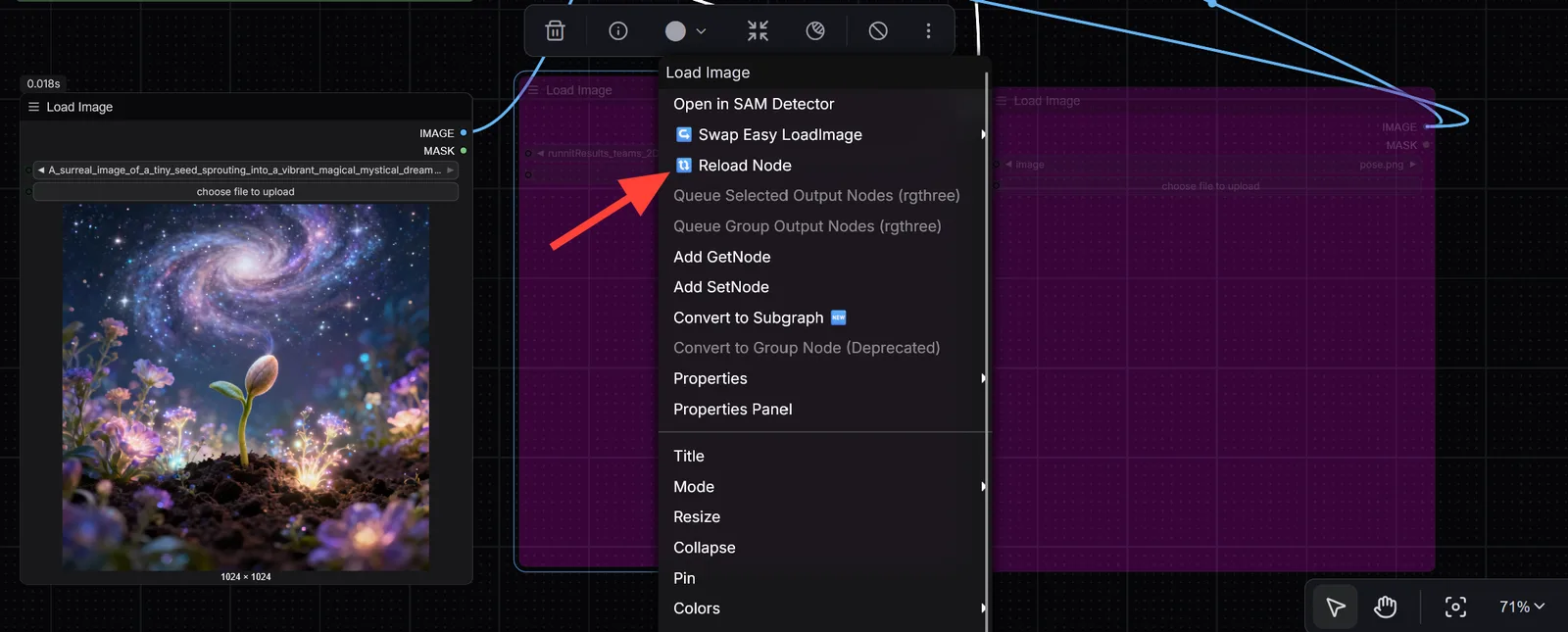 Einen Eingabe-Node im Qwen-Workflow neu laden