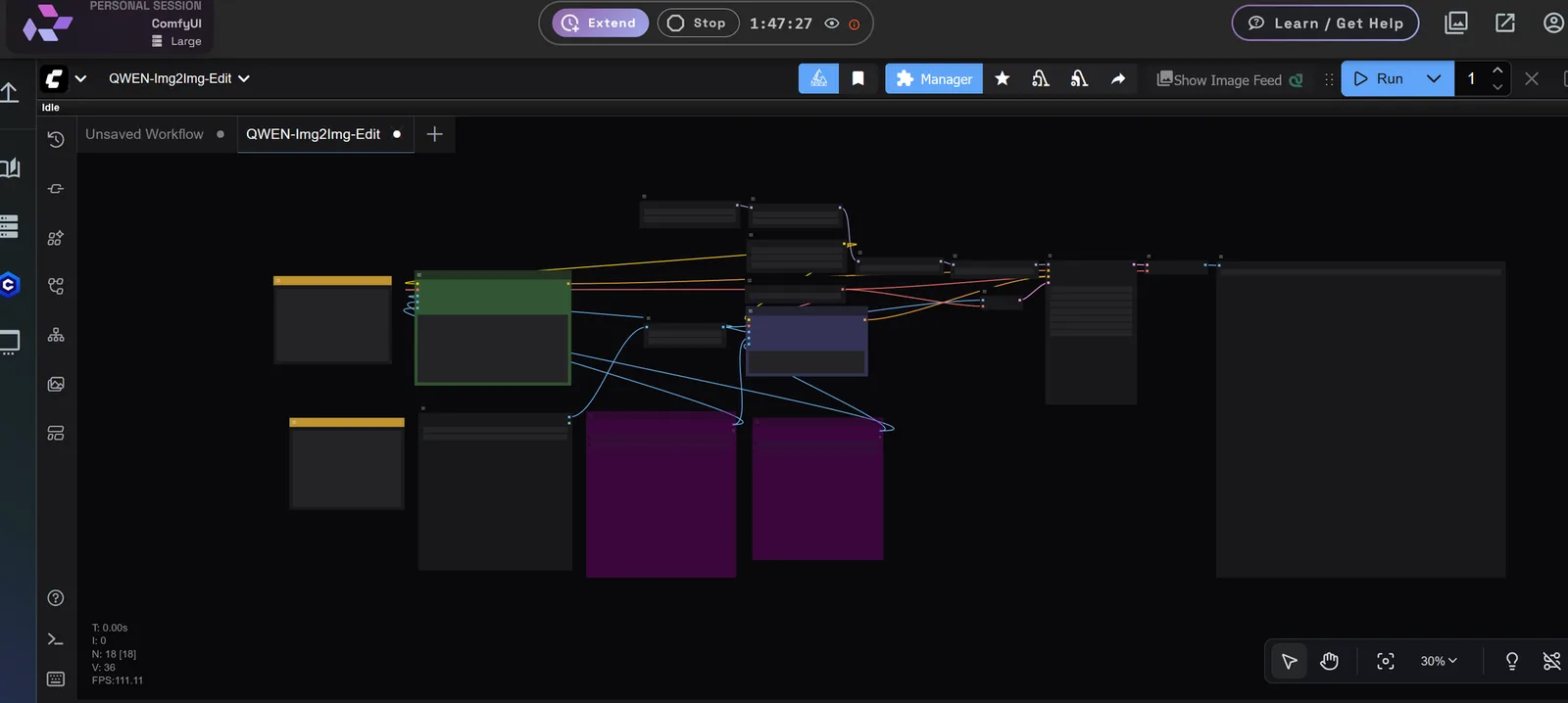 Den QWEN-Img2Img-Edit-Workflow in ComfyUI auswählen