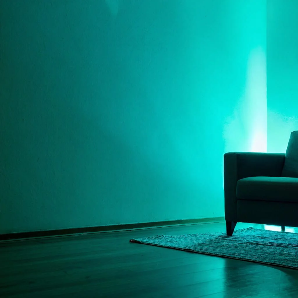 Exemple de couleur avec lumière turquoise