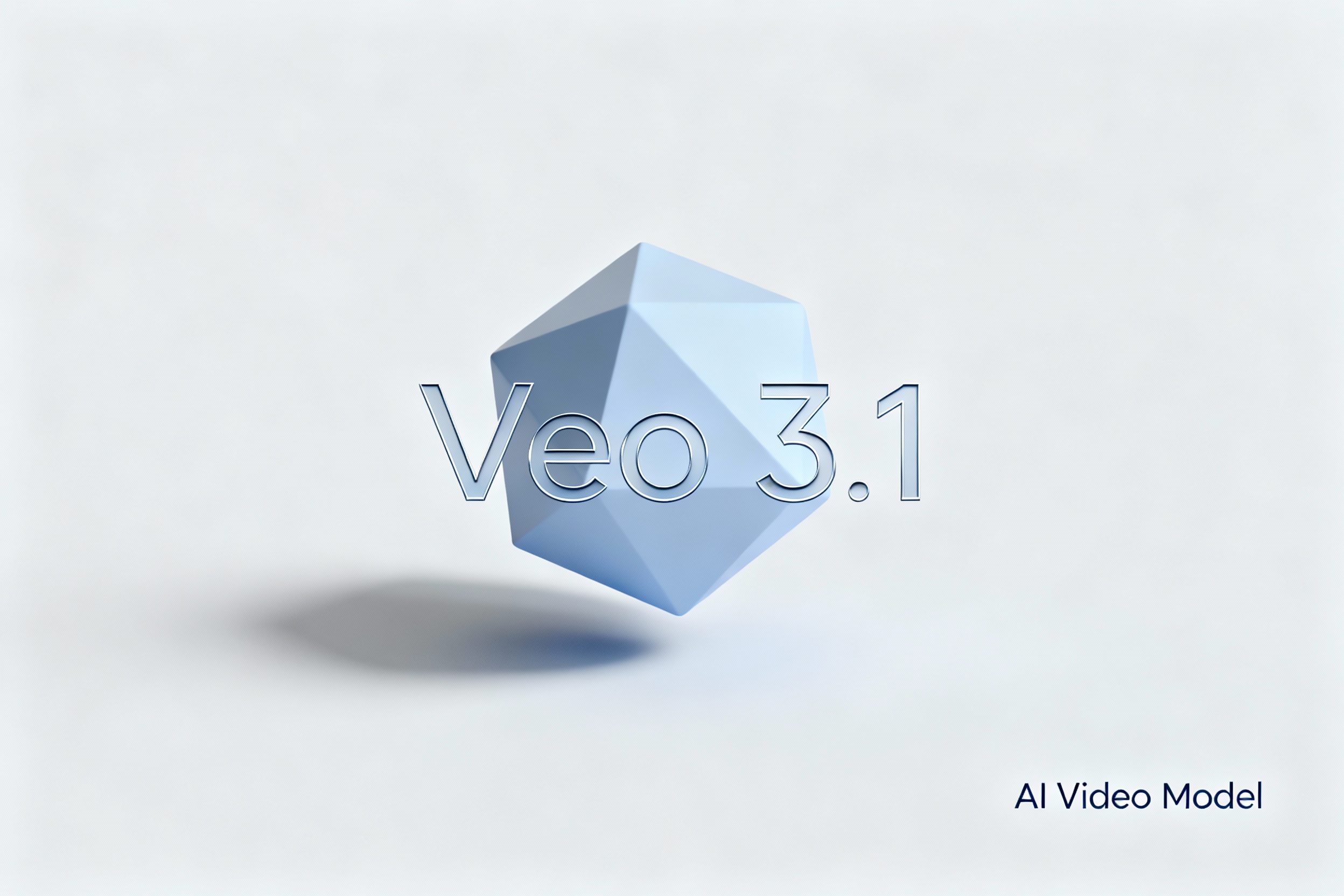 A minimalist 3D hero image for Veo 3.1, a new AI video model.